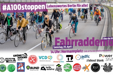 Fahrraddemo gegen die A100 in Berlin